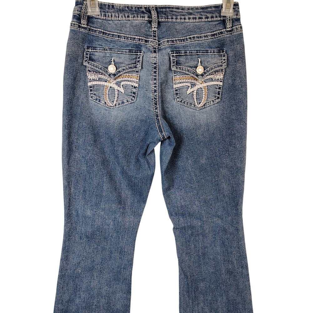 YMI Womens SZ 9/29 Premium Stitch‎ Bootcut Jeans Blue Denim Y2K McBling